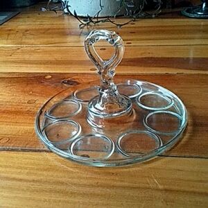Glass drink serving tray.